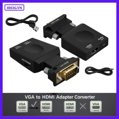 Cáp chuyển đổi VGA sang HDMI Full HD 1.080P có âm thanh - Giá chỉ 99.000đ