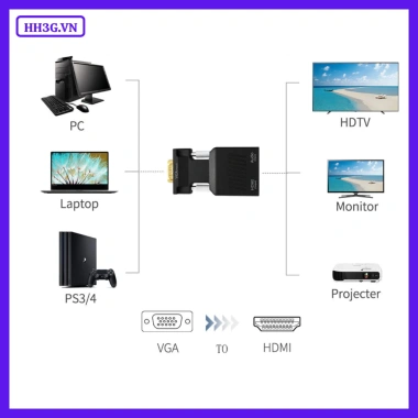 Cáp chuyển đổi VGA sang HDMI Full HD 1.080P có âm thanh - Giá chỉ 99.000đ 9 Cáp chuyển đổi VGA sang HDMI Full HD 1.080P có âm thanh - Giá chỉ 99.000đ 9