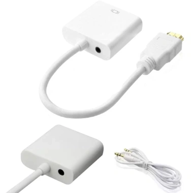 Cáp chuyển HDMI sang VGA có Audio và không Audio, hỗ trợ Full HD, giá 47k 2