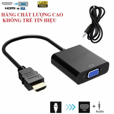 Cáp chuyển HDMI sang VGA có Audio và không Audio, hỗ trợ Full HD, giá 47k 4