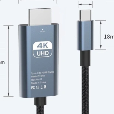 Cáp chuyển Type C sang HDMI 2M - Hỗ trợ 2K/4K, tương thích PC, laptop, điện thoại, giá chỉ 129.900 VNĐ