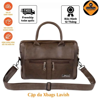 Cặp công sở cao cấp Xbags Lavish XB4.301 da simili nâu – Giá ưu đãi 369.000₫
