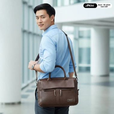 Cặp công sở da simili chống nước Xbags Lavish XB4.301 màu nâu sang trọng - 369.000₫