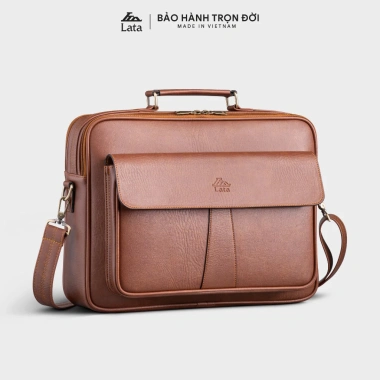 Cặp Công Sở Lata Da CA43 Nam - Đựng Laptop 14 inch, Thiết Kế Basic, Giá 850.000₫