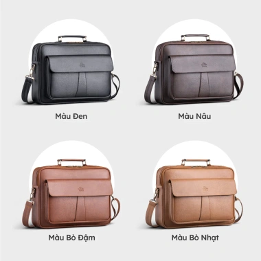Cặp Công Sở Lata Da CA43 Nam - Đựng Laptop 14 inch, Thiết Kế Basic, Giá 850.000₫