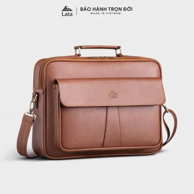Cặp Công Sở Lata Da CA43 Nam - Đựng Laptop 14 inch, Thiết Kế Basic, Giá 850.000₫