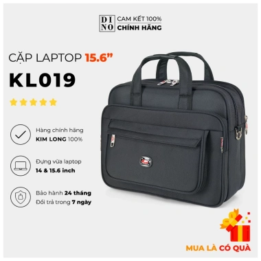 Cặp Công Sở Nam Nữ Kim Long KL019 Đen – Đựng Laptop 15.6, Giá ưu đãi 479k
