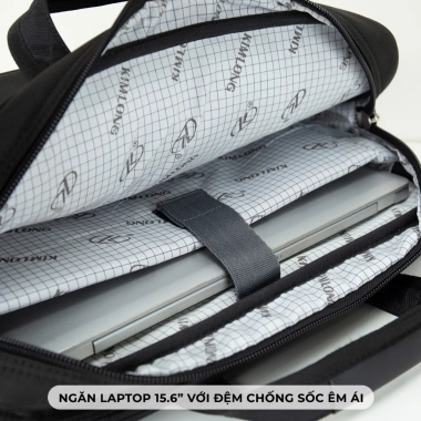 Cặp Công Sở Nam Nữ Kim Long KL019 Đen – Đựng Laptop 15.6, Giá ưu đãi 479k