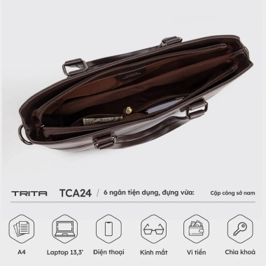 Cặp công sở nam Trita da TCA24 cao cấp, giá 385.000đ, giảm tới 18%