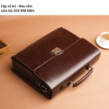 Cặp da A1 khóa số, túi xách nam công sở cdb11 chân sắt, đựng laptop, giá ưu đãi 399k