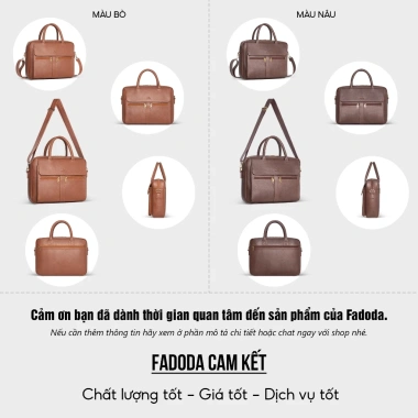 Cặp da công sở FADODA FCD306 Thanh lịch bền bì giảm 20% chỉ 499k