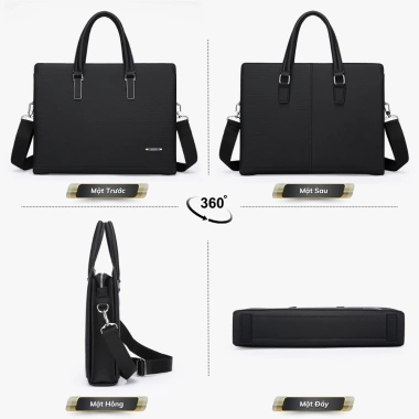 Cặp da công sở Gorchis Cao Cấp Da PU Bền, Túi Đựng Laptop 14 inch - Giá 868k 9