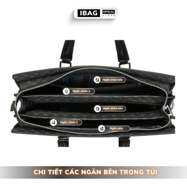 Cặp da công sở Gorchis cao cấp, Da PU bền, túi đựng laptop 14 inch văn phòng
