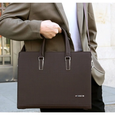 Cặp da công sở GORCHIS cao cấp - Túi da bền, chứa laptop 14 inch, phong cách văn phòng - 687.500 VND