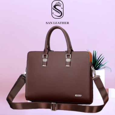 Cặp da công sở nam San Leather S26 - Da cao cấp, thiết kế lịch lãm, chỉ 785.000₫