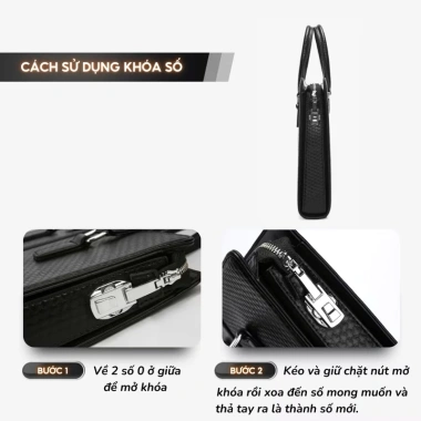 Cặp Da Công Sở San Leather S9.088 - Túi Xách Da Khoá Số Cao Cấp, Giảm 20% 8 Cặp Da Công Sở San Leather S9.088 - Túi Xách Da Khoá Số Cao Cấp, Giảm 20% 8