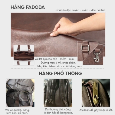 Cặp da công sở thời trang Fadoda FCD316 - Da cao cấp, sang trọng, giảm 699k