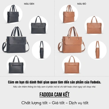 Cặp da công sở unisex Fadoda FCD304 - Thiết kế thời trang, bền bì, giảm giá 379k