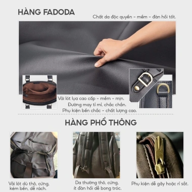 Cặp da công sở unisex FADODA FCD308 - Nhiều ngăn đa năng, giảm giá 399.000 VND