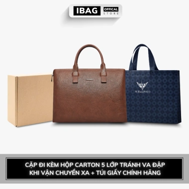 Cặp da công sở William PoLo da bò cao cấp, chống thấm nước, đựng laptop 14 inch - 1,768,000₫