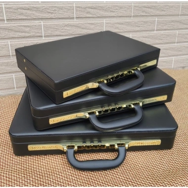 Cặp da doanh nhân khóa số 8.013 - Đen/Nâu, an toàn, giảm giá 1.110.000 2