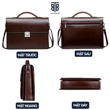 Cặp da nam công sở cao cấp cho giám đốc, luật sư Đựng laptop 14 inch, tài liệu A4, chống nước, chỉ 980k