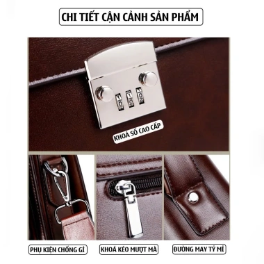 Cặp da nam công sở cao cấp cho giám đốc, luật sư Đựng laptop 14 inch, tài liệu A4, chống nước, chỉ 980k