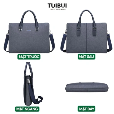 Cặp da nam công sở chống nước PU, đựng laptop & tài liệu A4 – Giá chỉ 500.000₫
