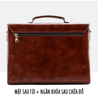 Cặp Da Nam Công Sở Giám Đốc Bảo Hành 12 Tháng - Laptop 14inch Nhiều Ngăn Thanh Lịch