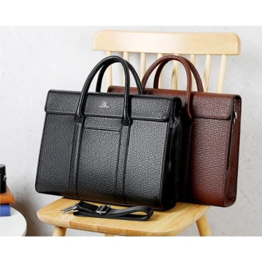 Cặp da nam công sở KQDAISHU 809 - Da cao cấp màu đen nâu, lịch lãm, giảm 18%