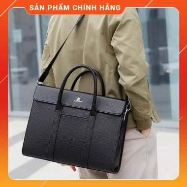 Cặp da nam công sở KQDAISHU 809 - Da cao cấp màu đen nâu, lịch lãm, giảm 18%