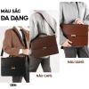 Cặp da nam giám độc, đựng laptop & A4, khóa số bảo mật, da PU chống nước, chống trầy xước 5