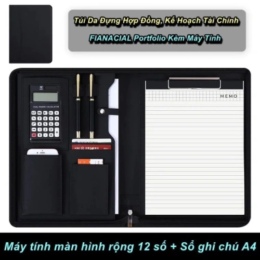Cặp da sang trọng A4, máy tính 14in - Quà tặng doanh nghiệp, thầy cô 329k