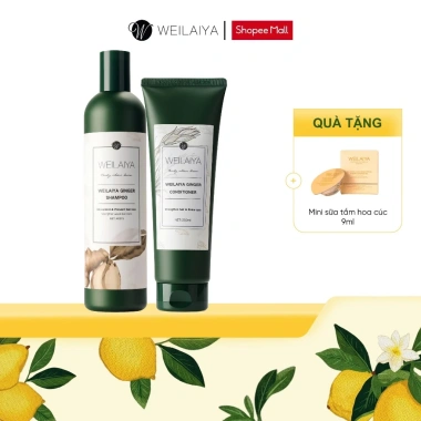 Cặp Dầu Gội và Dầu Xả Thảo Dược Weilaiya Gừng Trắng - Giảm Rụng, Dưỡng Da Đầu Dầu Bết, 350.000đ