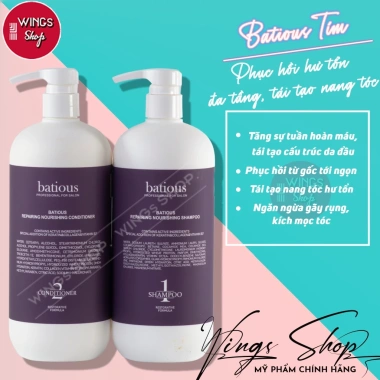 Cặp Dầu Gội Xả Batious Phục Hồi Hư Tổn Đa Tầng, Tái Tạo Nang Tóc, Ngăn Gàu, Kiềm Dầu 500ml-960ml - Giá 230.000₫