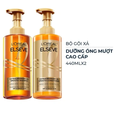 Cặp Dầu Gội Xả L’Oréal Elseve Golden Peptide - Dưỡng tóc hư, bóng mượt, giảm gãy rụng - 512.000₫