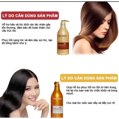 Cặp Dầu Gội Xả TACAVY 1.000ml - Giảm Gãy Rụng, Phục Hồi Tóc Hư Tổn, Khô Xơ, Hàng Chính Hãng, Giá 145.000 VND