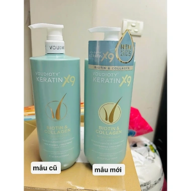 Cặp Dầu Gội Xả Voudioty Keratin X9 Biotin Collagen 1.000ml - Phục Hồi Tóc Hư Tổn Nặng, Giá chỉ 620.000đ