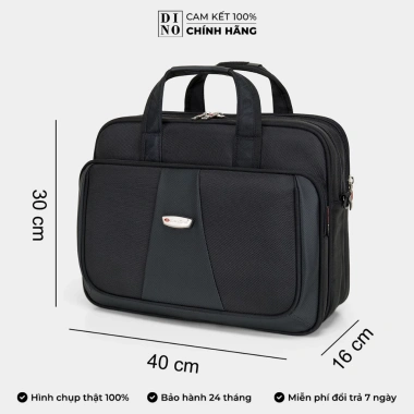 Cặp Đi Làm Công Sở Kim Long KL003 Đen - Quai Vai, Chống Nước, Đựng Laptop 15.6 inch 2
