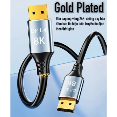 Cáp DisplayPort 1.4 NYT 8K60Hz 4K144Hz 2K165Hz - BH 12T Đổi Mới Giá 69.000 VND