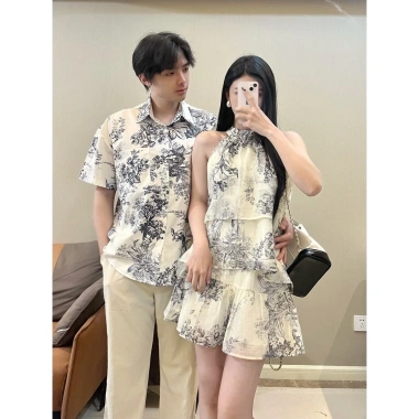 Cặp đôi phong cách Pháp Niche Ink - Đầm 2 mảnh dây, váy không tay, top nhẹ nhàng, giảm còn 628.137 VND