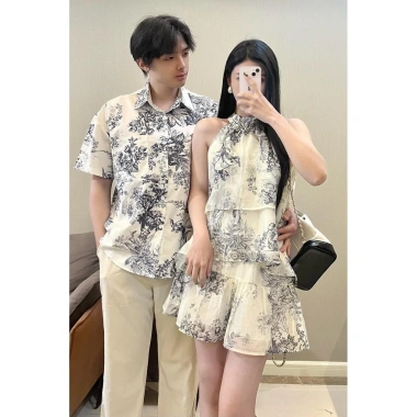 Cặp đôi phong cách Pháp Niche Ink - Đầm 2 mảnh dây, váy không tay, top nhẹ nhàng, giảm còn 628.137 VND