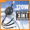 Cáp dữ liệu 3 trong 1 kính thiên văn 6A 120W siêu nhanh, trong suốt, hỗ trợ iOS, Type-C, Android – Giá chỉ 99.370₫