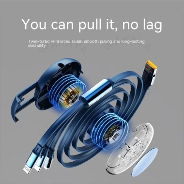 Cáp dữ liệu 3 trong 1 kính thiên văn 6A 120W siêu nhanh, trong suốt, hỗ trợ iOS, Type-C, Android – Giá chỉ 99.370₫ 5