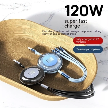 Cáp dữ liệu 3 trong 1 kính thiên văn 6A 120W siêu nhanh, trong suốt, hỗ trợ iOS, Type-C, Android – Giá chỉ 99.370₫ 7