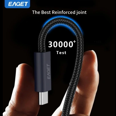 Cáp dữ liệu EAGET 240W Type C sang Type C bện Nylon, tương thích iPhone 16/15, iPad, Samsung - 37.400₫ 4