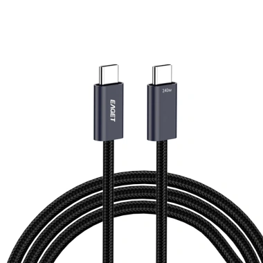 Cáp dữ liệu EAGET 240W Type C sang Type C bện Nylon, tương thích iPhone 16/15, iPad, Samsung - 37.400₫ 9