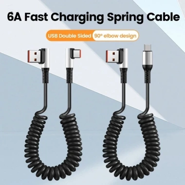 Cáp dữ liệu Elough 6A USB Type C 90° lò xo Sạc nhanh PD dây C sang C 4 Cáp dữ liệu Elough 6A USB Type C 90° lò xo Sạc nhanh PD dây C sang C 4