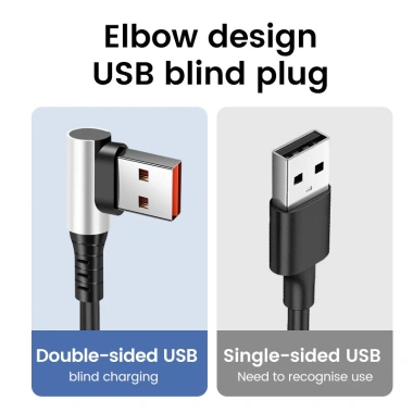 Cáp dữ liệu Elough 6A USB Type C 90° lò xo Sạc nhanh PD dây C sang C