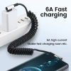 Cáp dữ liệu Elough 6A USB Type C 90° lò xo Sạc nhanh PD dây C sang C 7